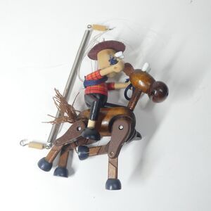Horse & Rider Wooden Puppet Marionette Vintage Handmade?